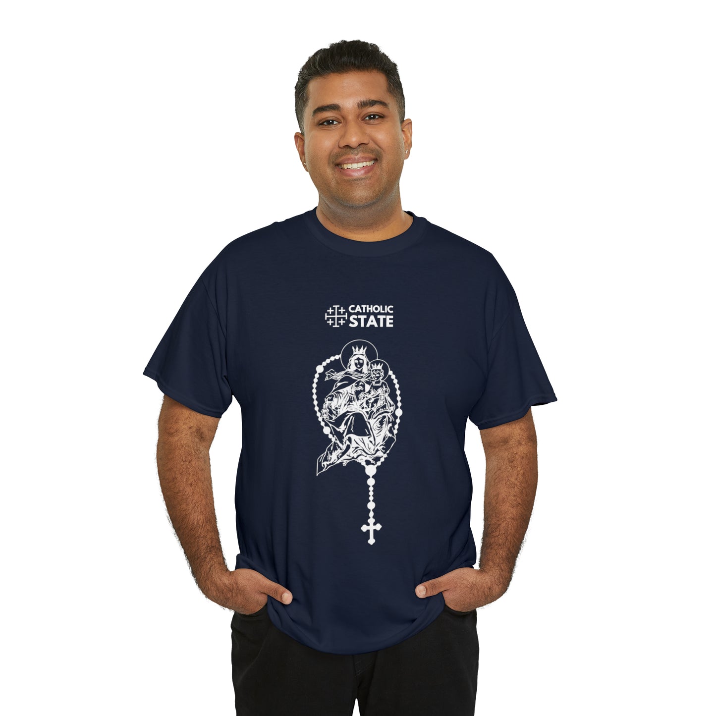 Catholic State Virgin of Carmel - Unisex Heavy Cotton Tee