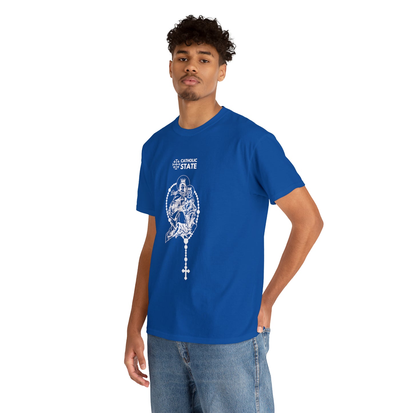 Catholic State Virgin of Carmel - Unisex Heavy Cotton Tee
