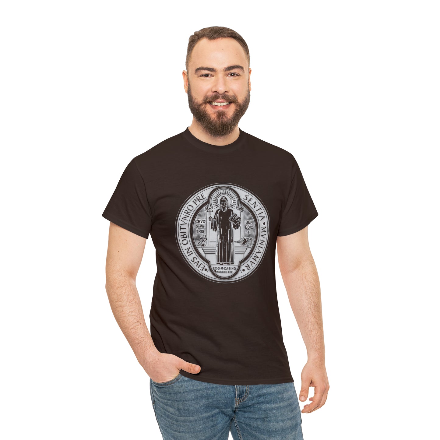 Saint Benedict Medal - Unisex Heavy Cotton Tee