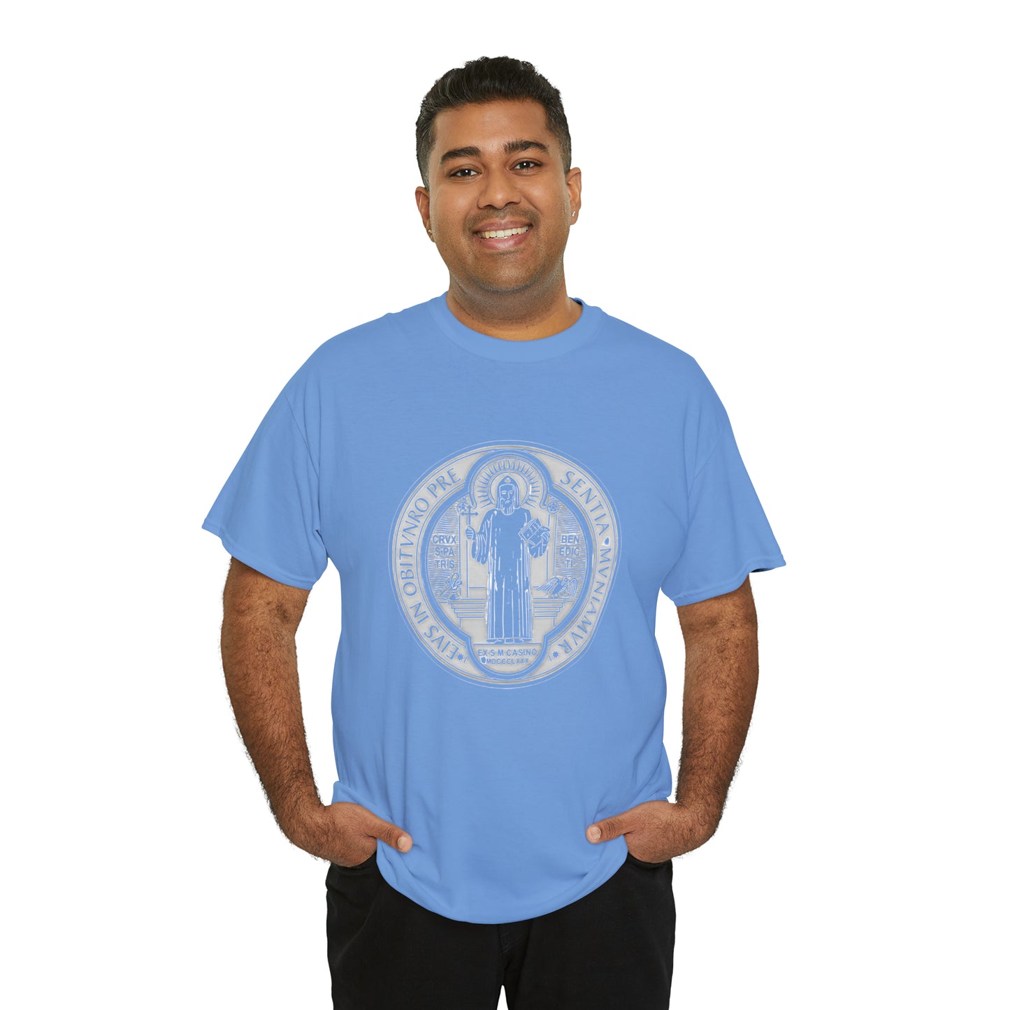 Saint Benedict Medal - Unisex Heavy Cotton Tee