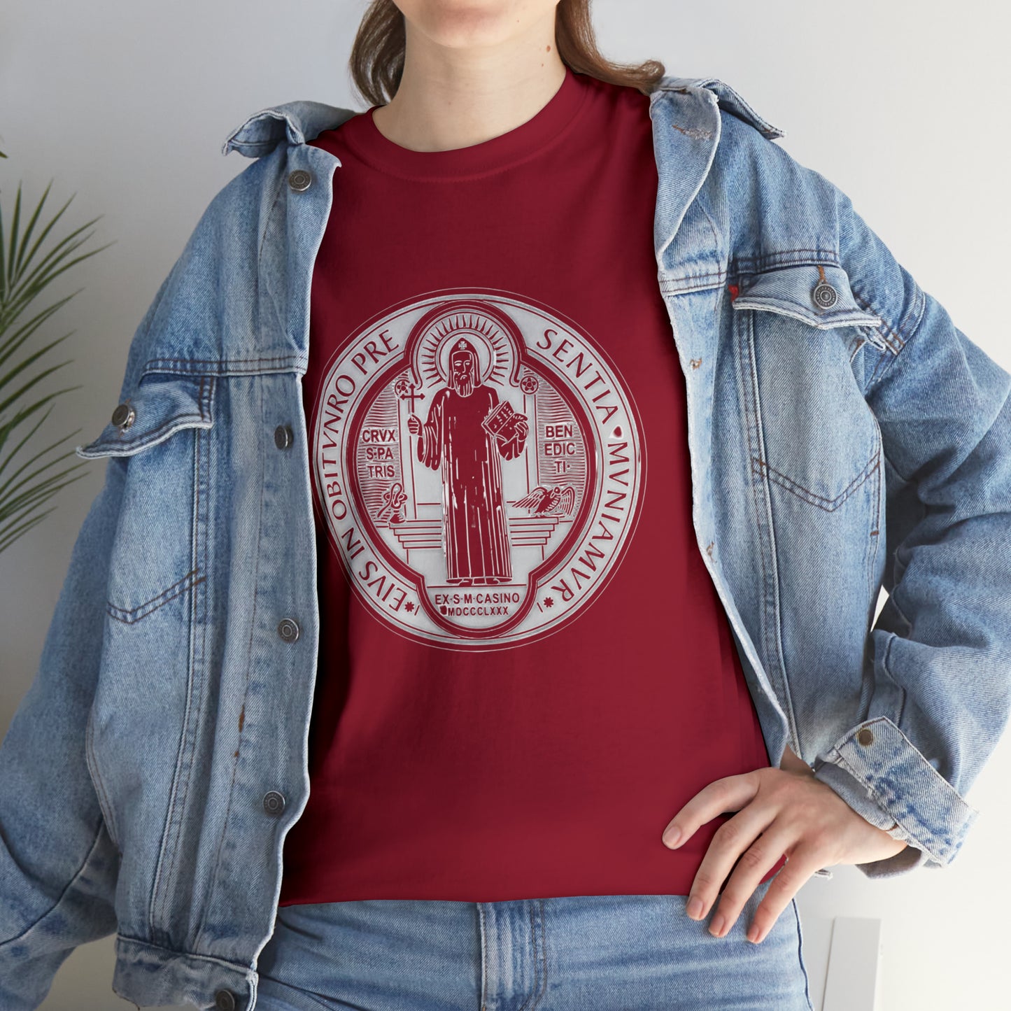 Saint Benedict Medal - Unisex Heavy Cotton Tee