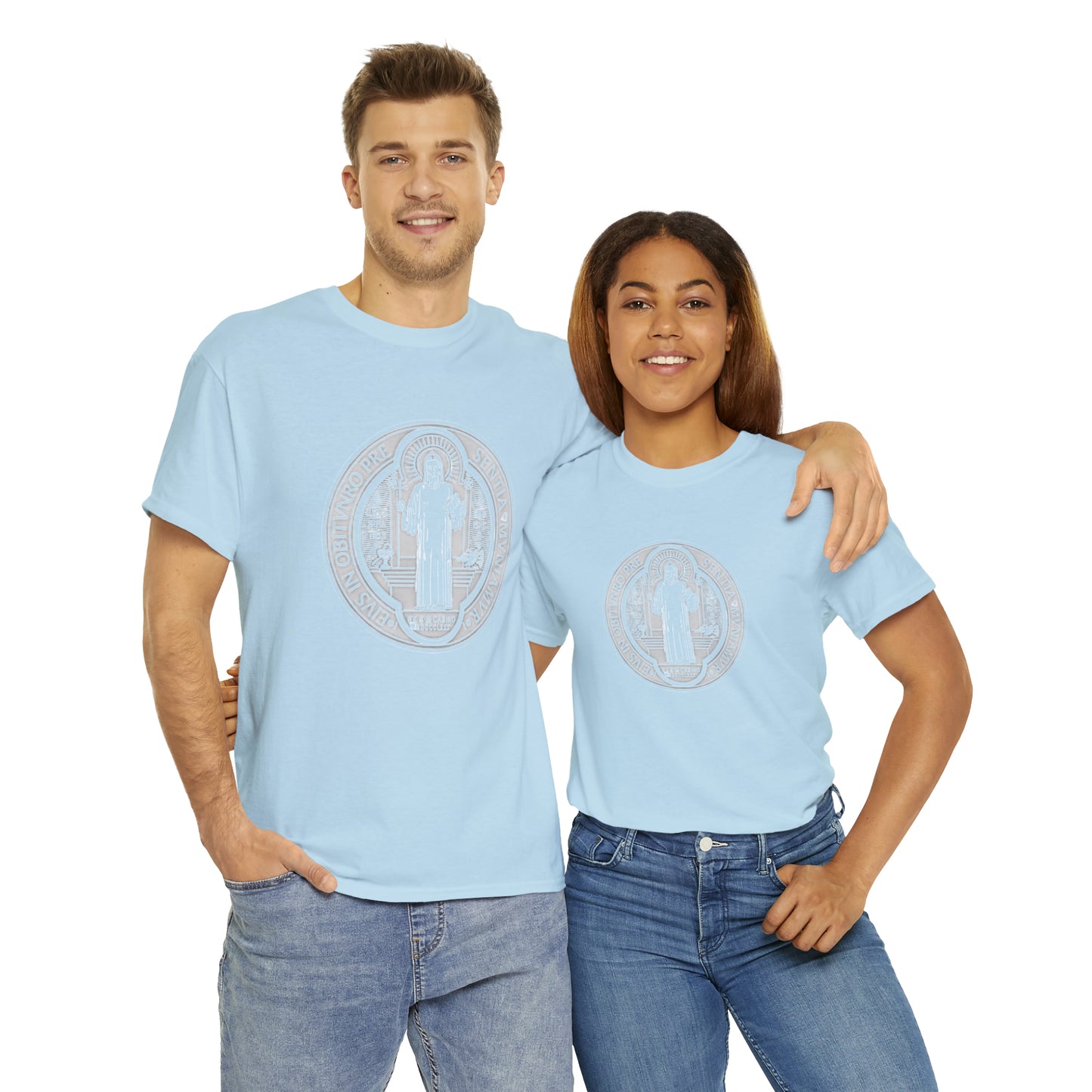 Saint Benedict Medal - Unisex Heavy Cotton Tee