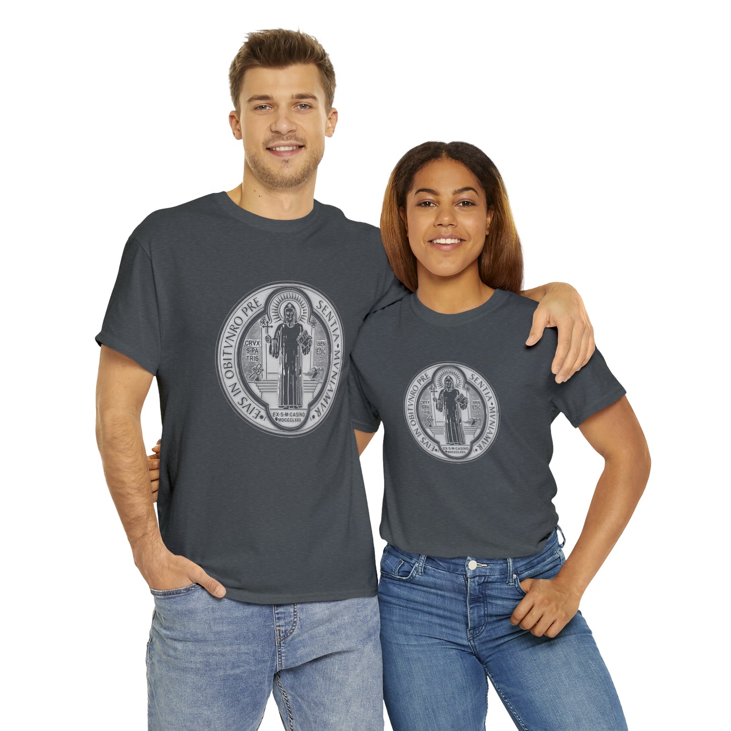 Saint Benedict Medal - Unisex Heavy Cotton Tee