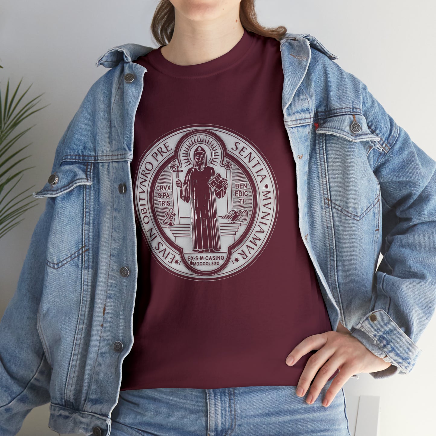 Saint Benedict Medal - Unisex Heavy Cotton Tee