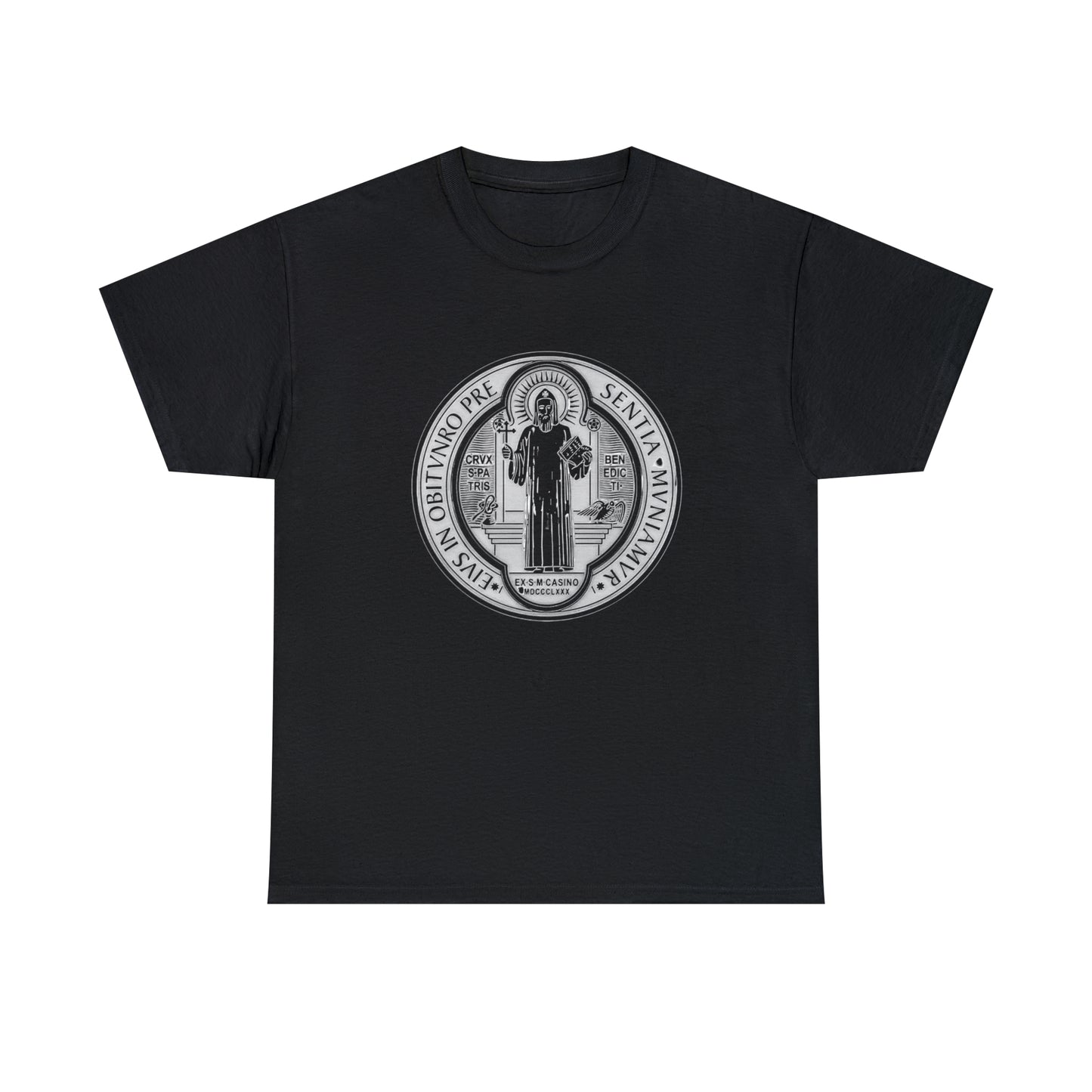 Saint Benedict Medal - Unisex Heavy Cotton Tee