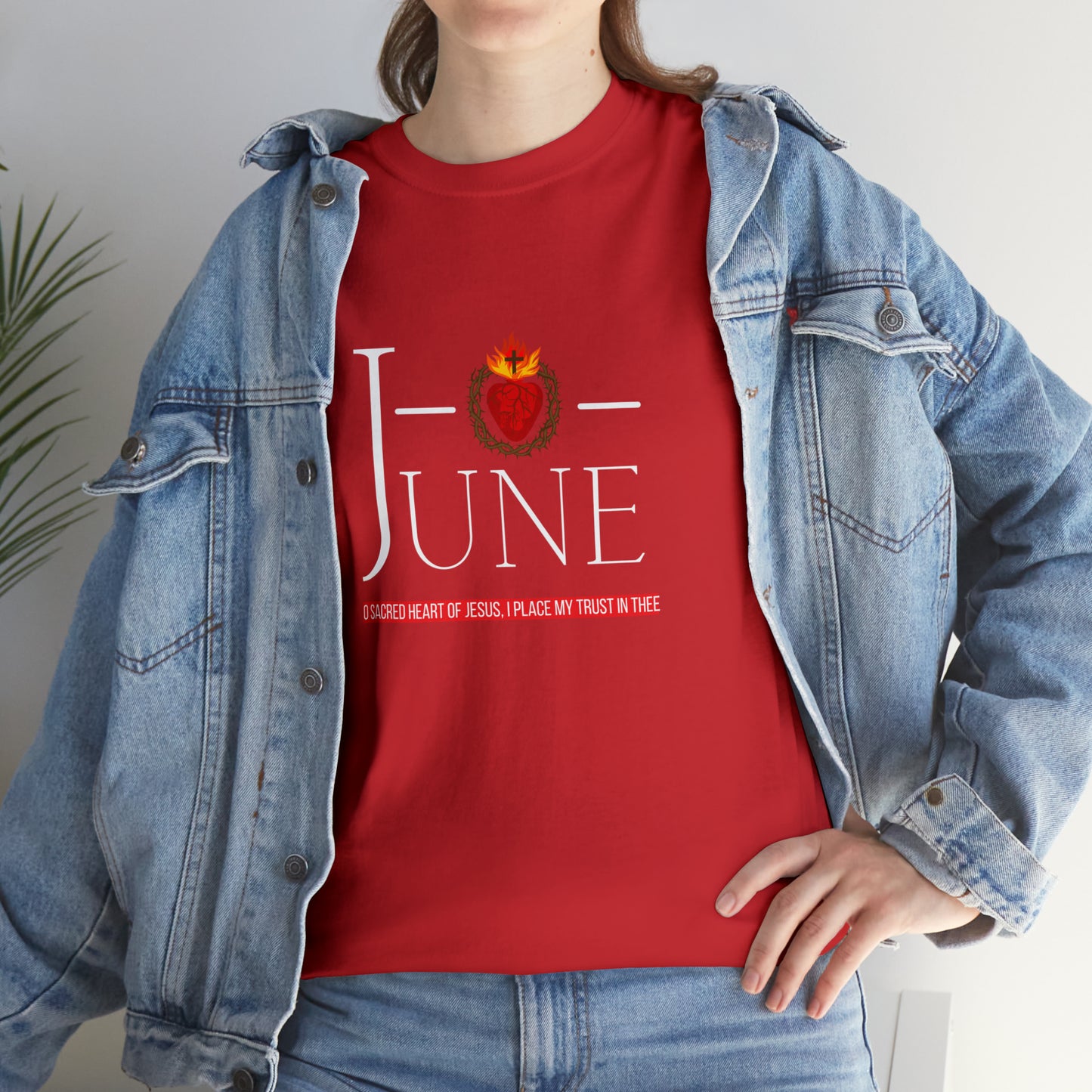 June_2 - O Sacred Heart - Unisex Heavy Cotton Tee