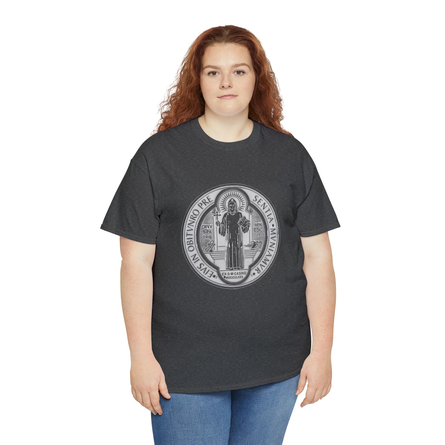 Saint Benedict Medal - Unisex Heavy Cotton Tee