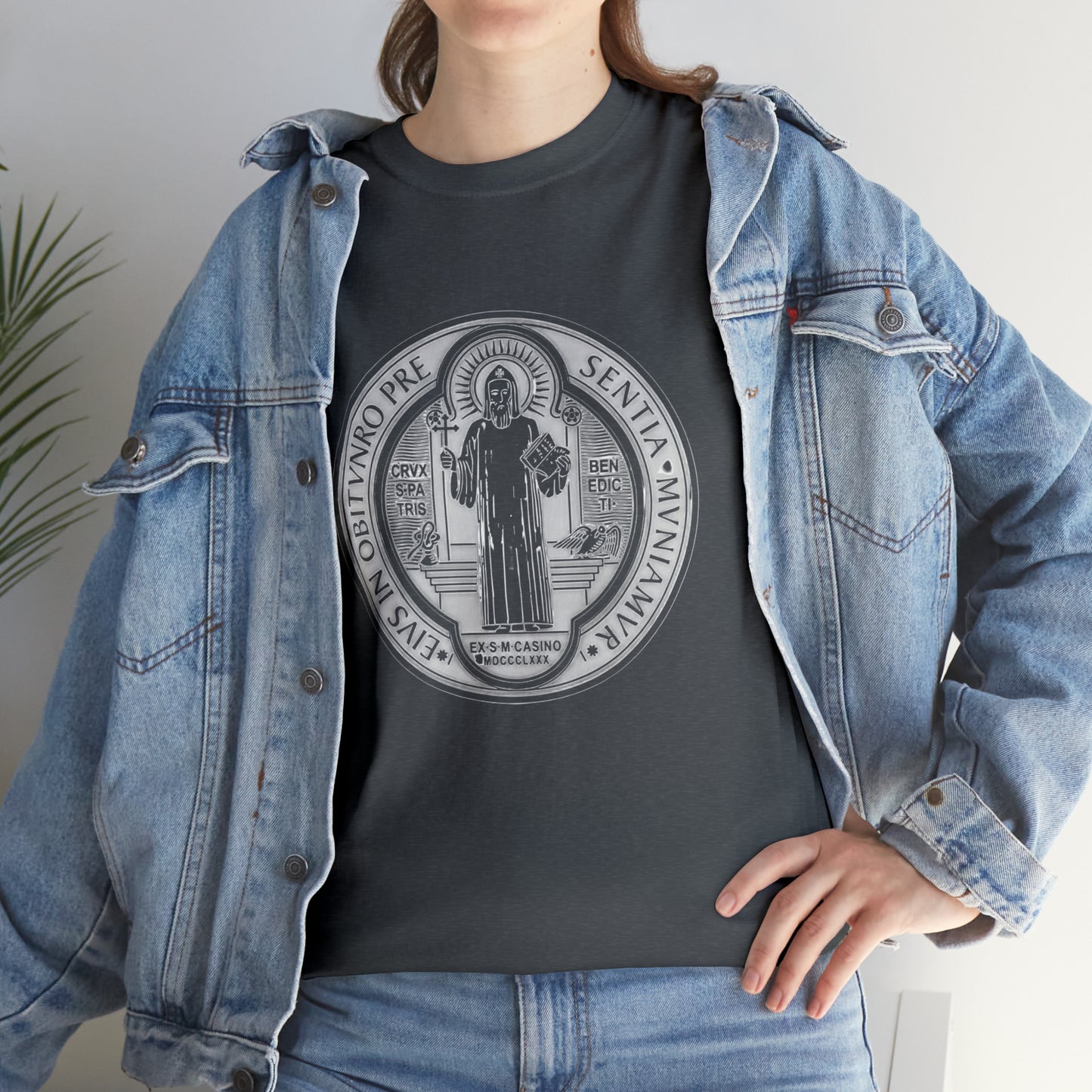 Saint Benedict Medal - Unisex Heavy Cotton Tee