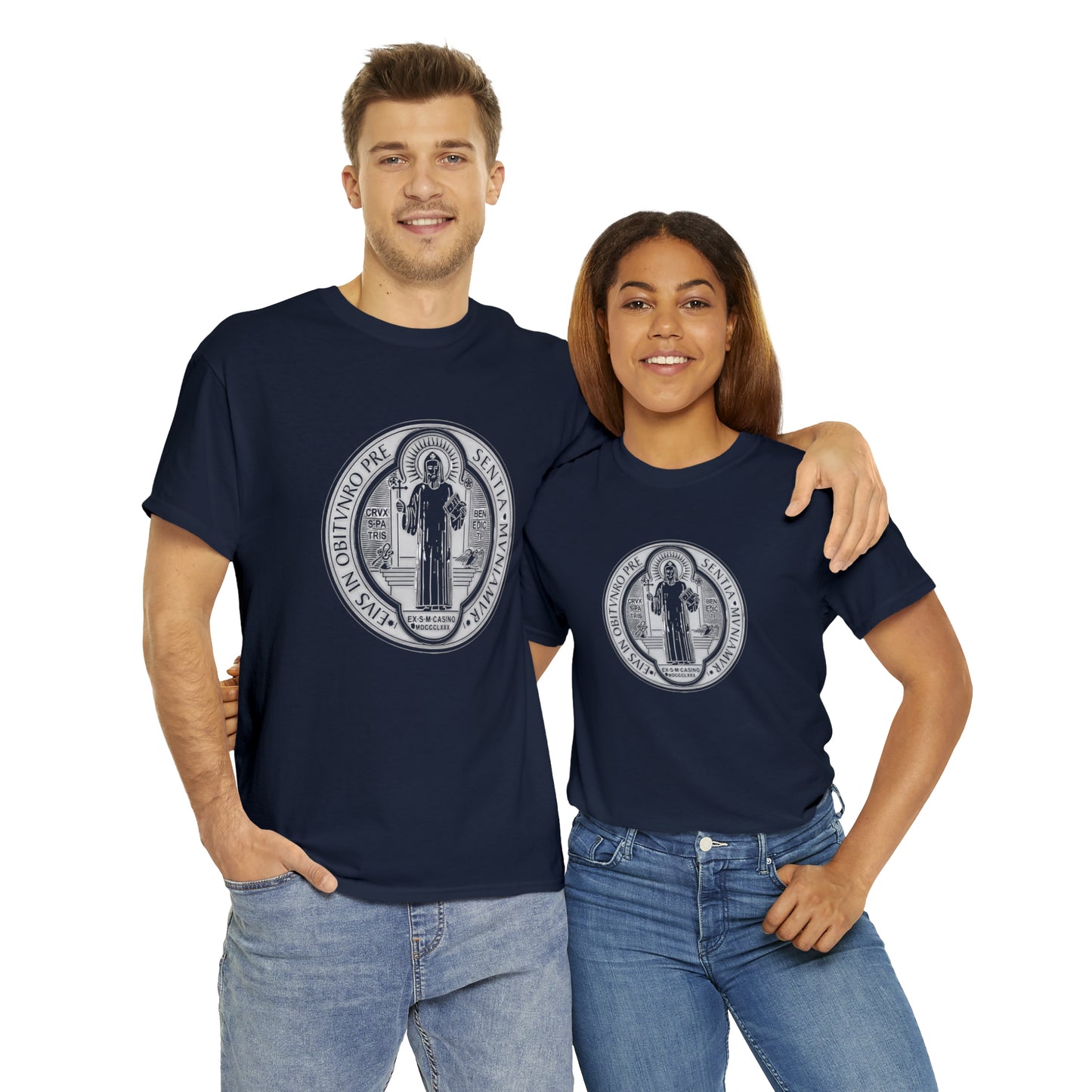 Saint Benedict Medal - Unisex Heavy Cotton Tee