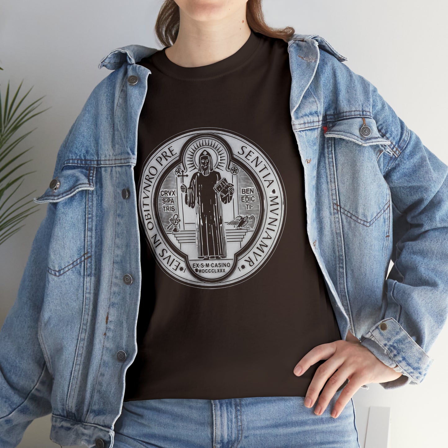 Saint Benedict Medal - Unisex Heavy Cotton Tee