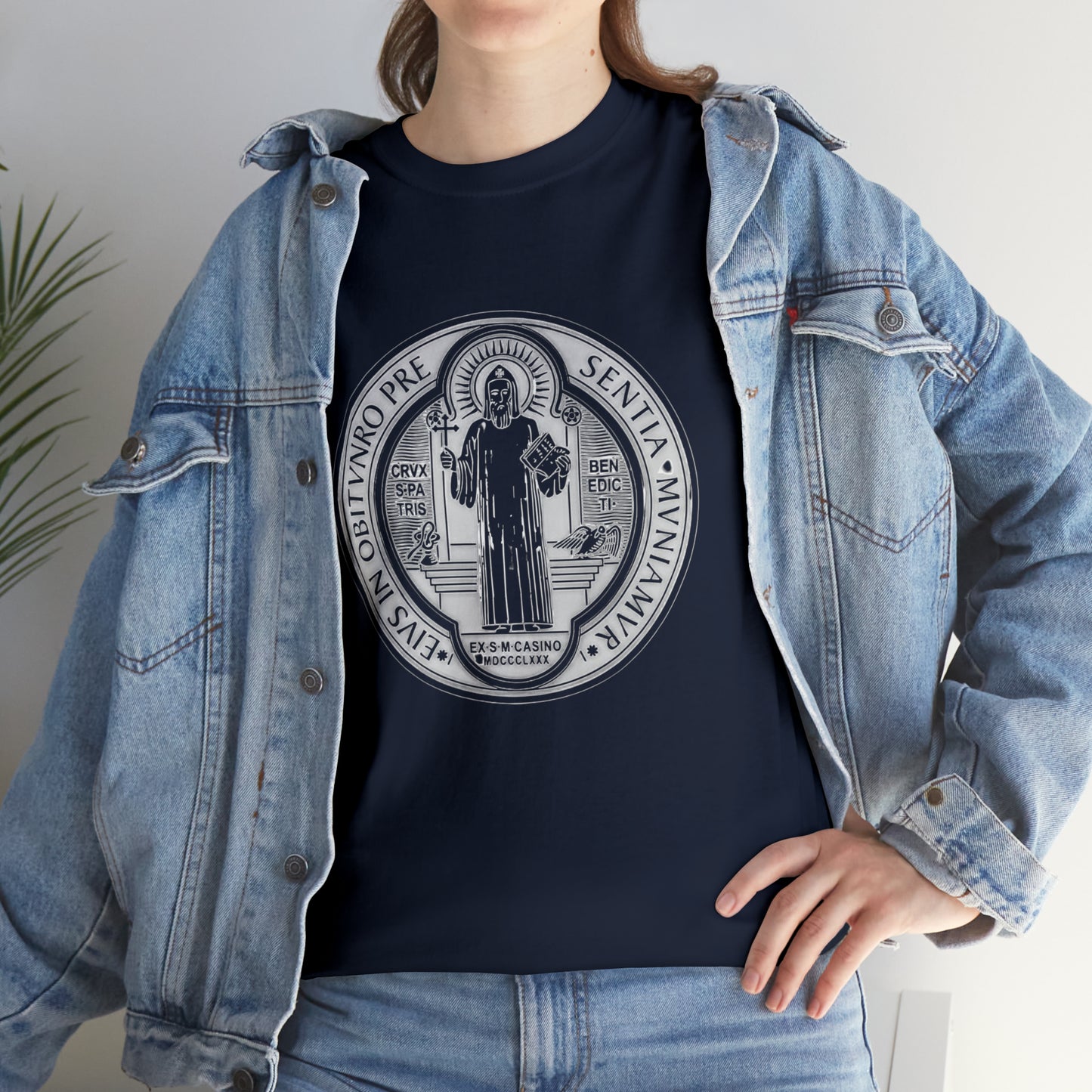 Saint Benedict Medal - Unisex Heavy Cotton Tee