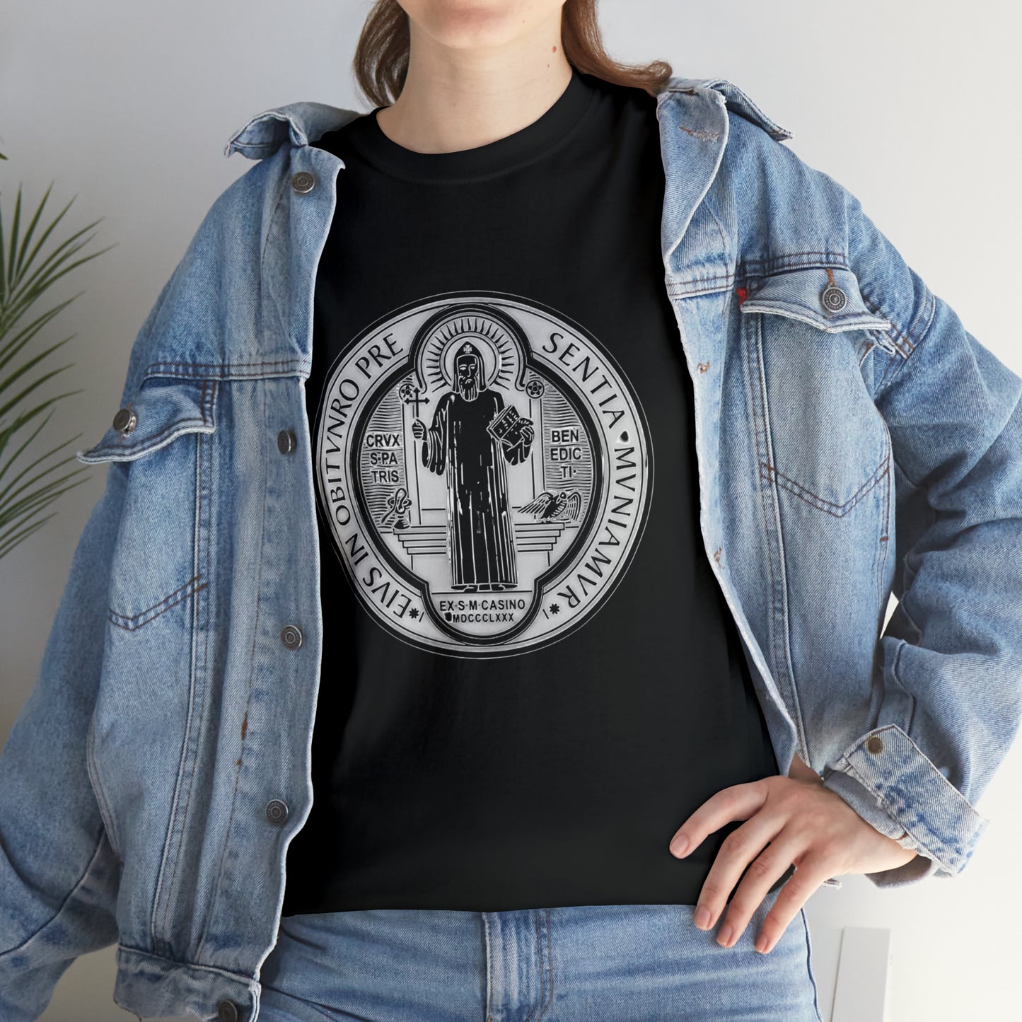 Saint Benedict Medal - Unisex Heavy Cotton Tee