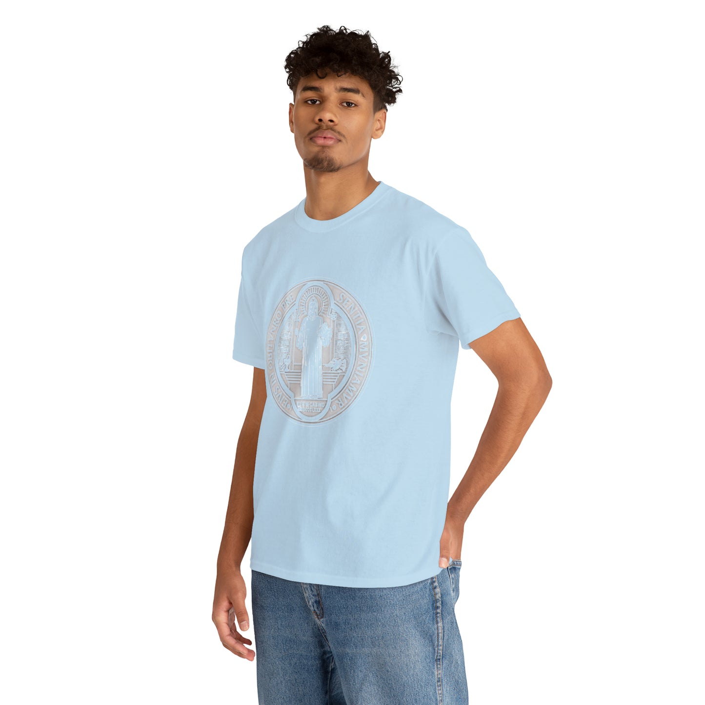 Saint Benedict Medal - Unisex Heavy Cotton Tee