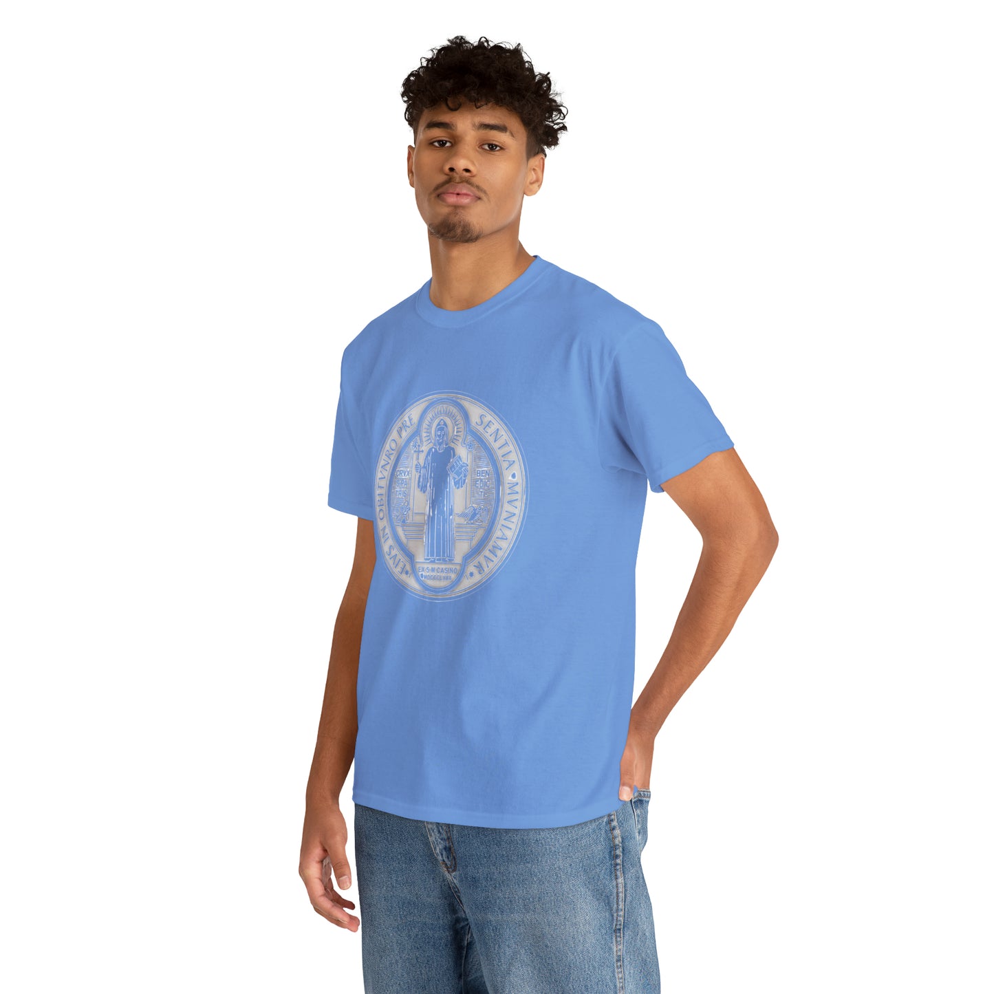 Saint Benedict Medal - Unisex Heavy Cotton Tee