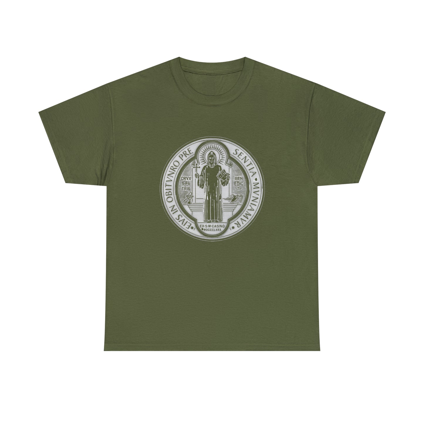 Saint Benedict Medal - Unisex Heavy Cotton Tee