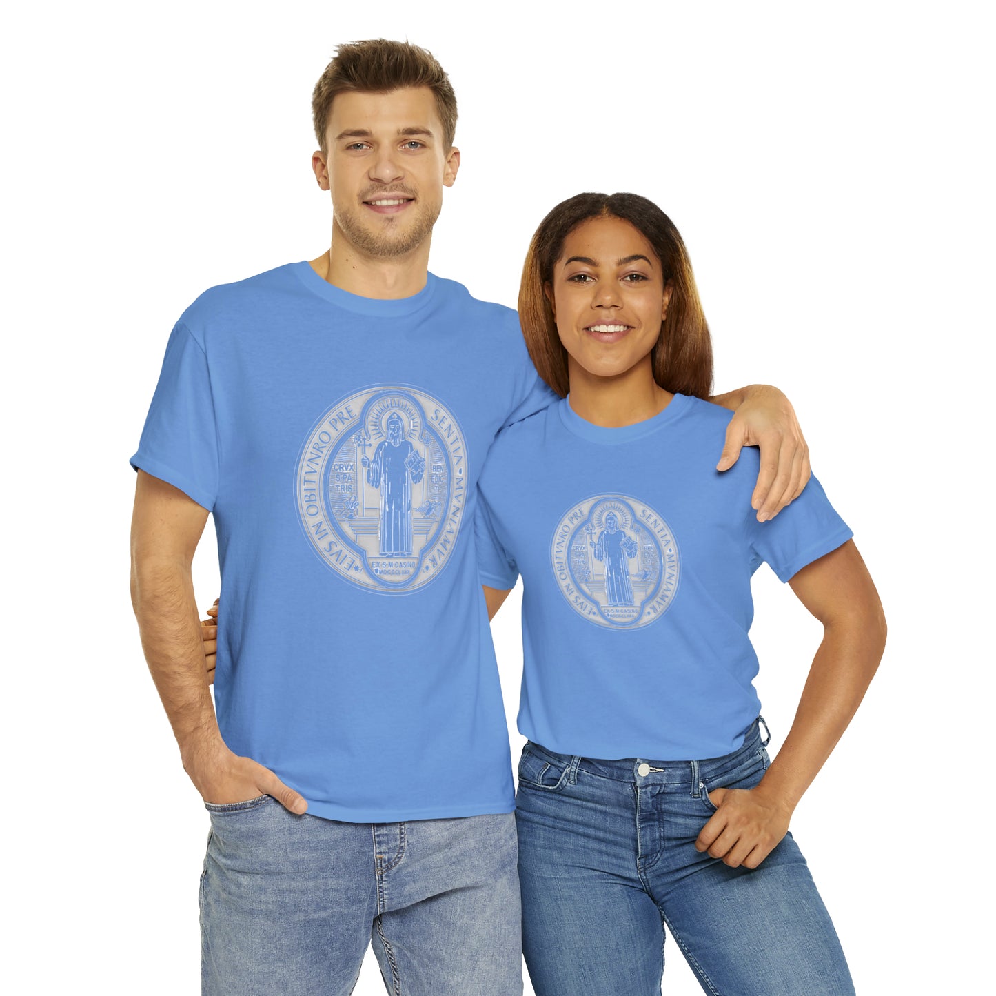 Saint Benedict Medal - Unisex Heavy Cotton Tee