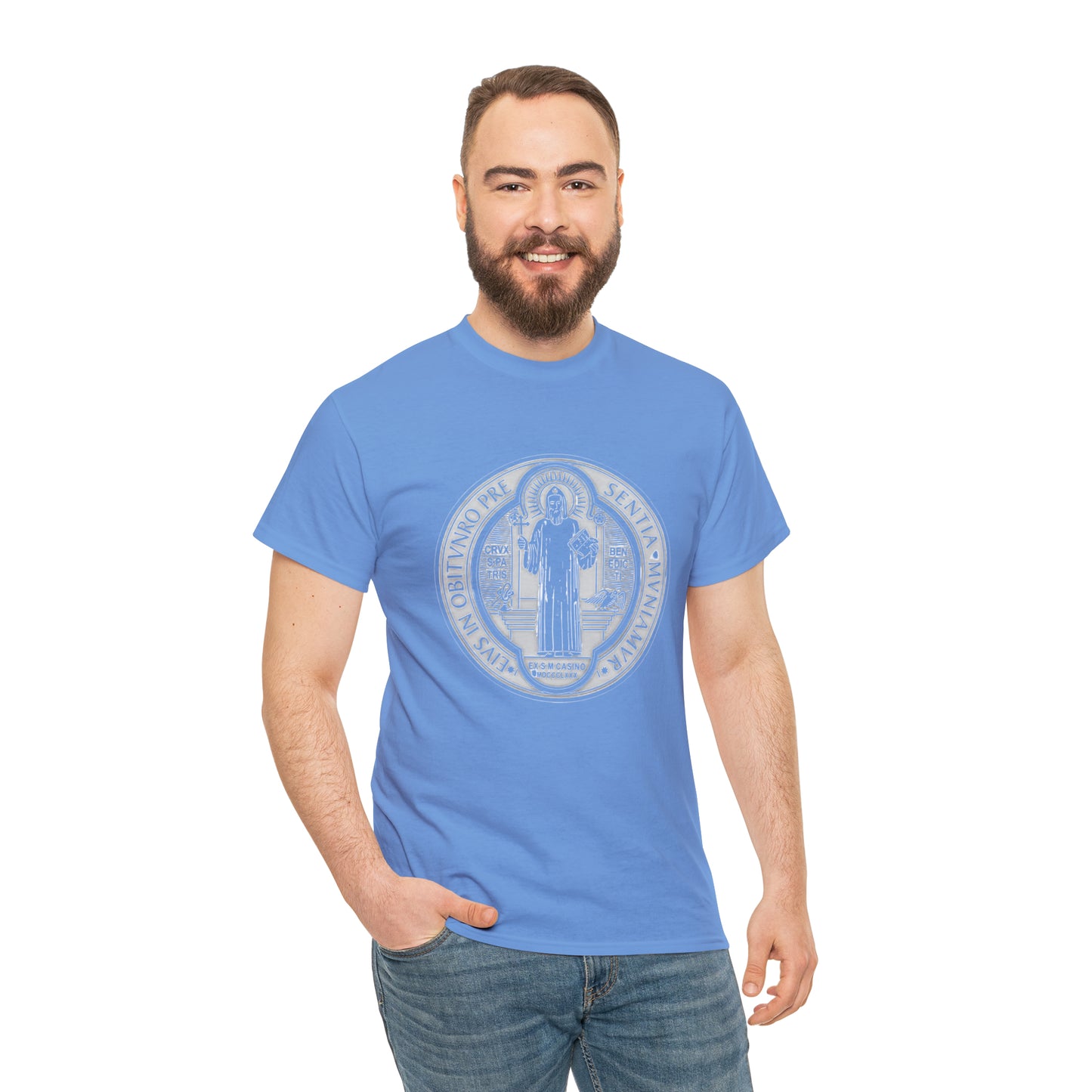 Saint Benedict Medal - Unisex Heavy Cotton Tee