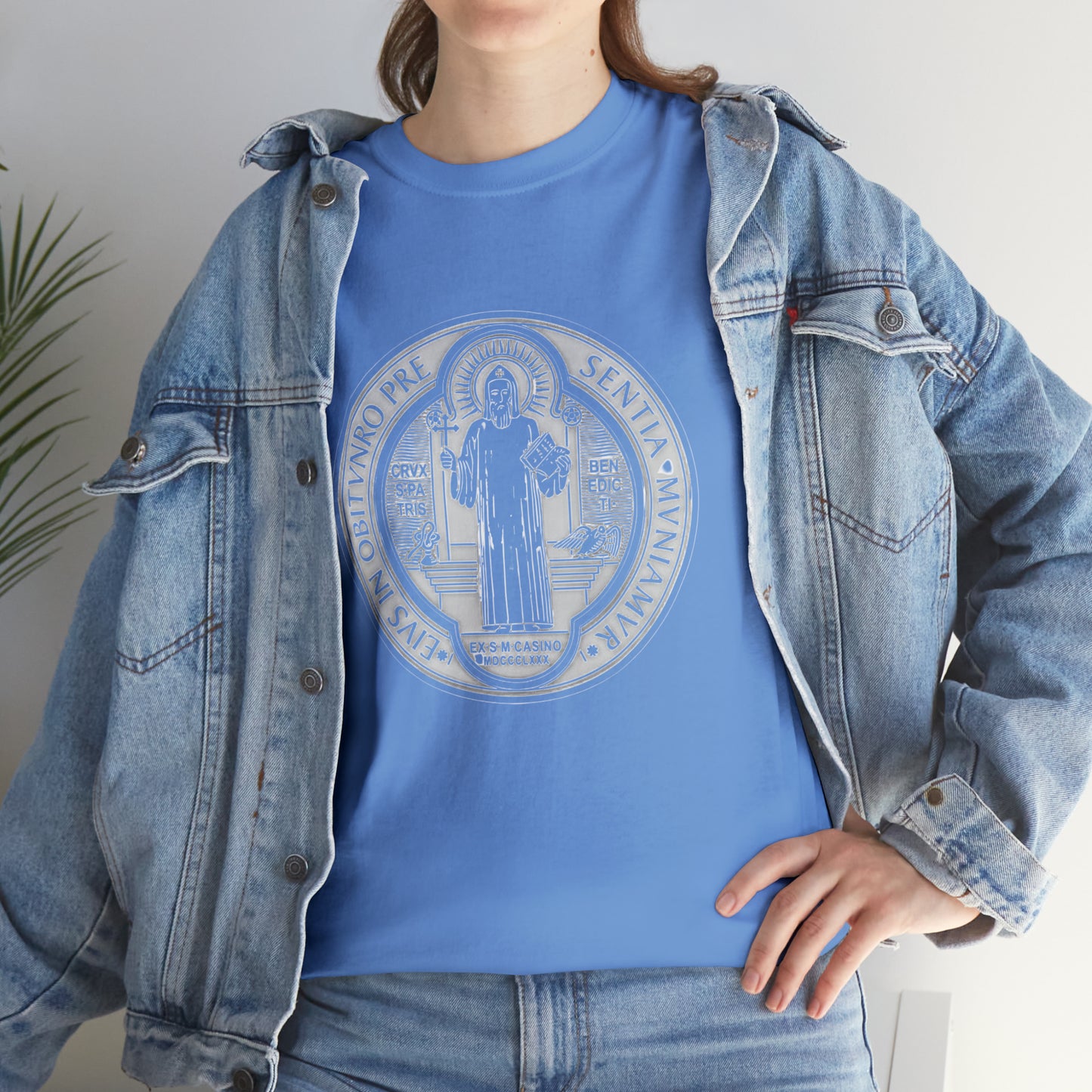 Saint Benedict Medal - Unisex Heavy Cotton Tee