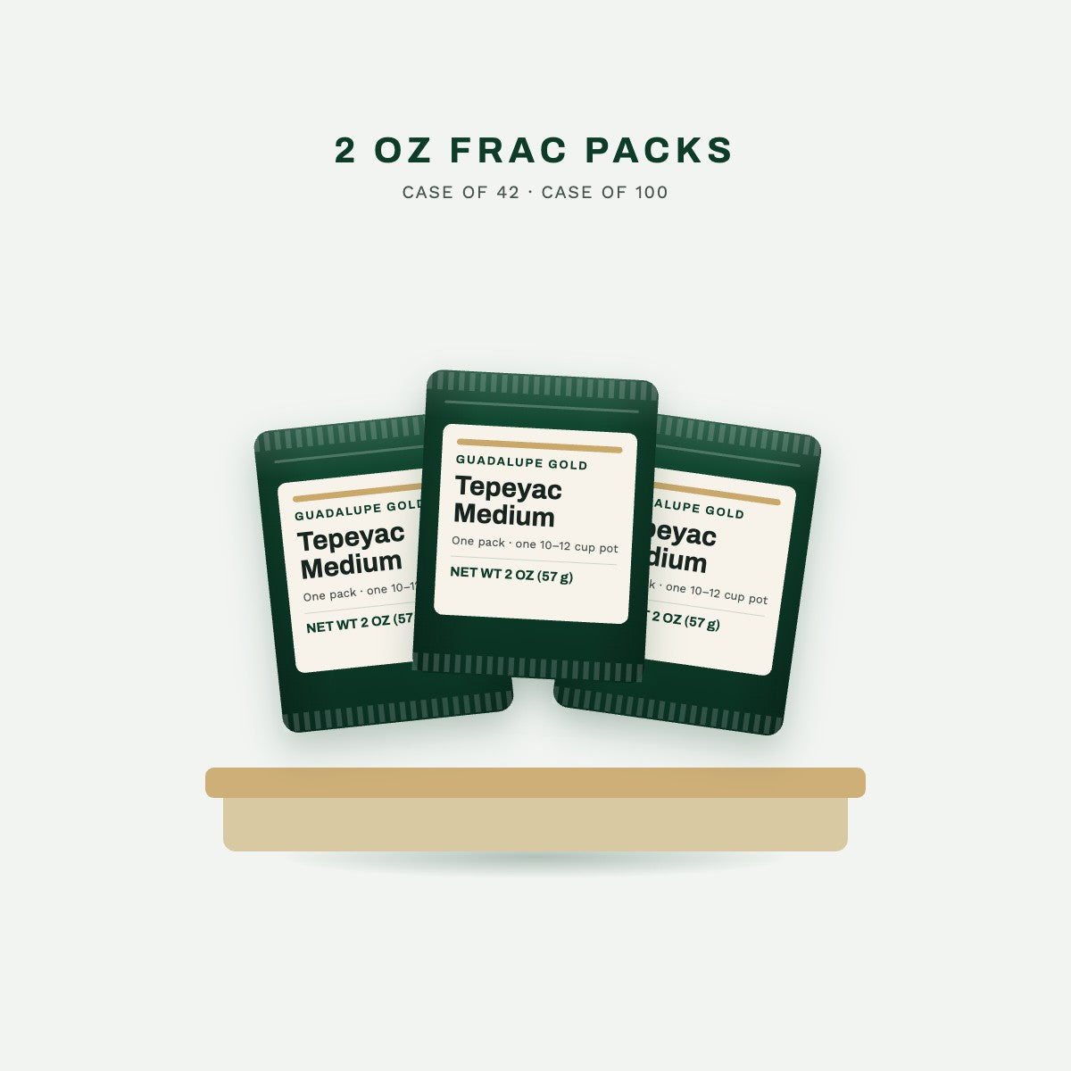 Guadalupe Gold 2 oz frac packs, case of 42 or 100